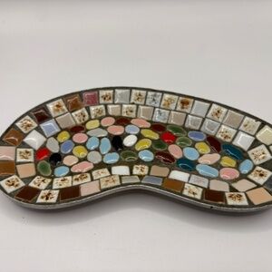 Vintage Pebbled Colored Tile Trinket Dish